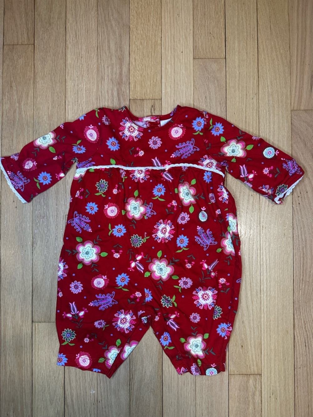 Hanna Andersson Red Floral Baby Dress 3-6M